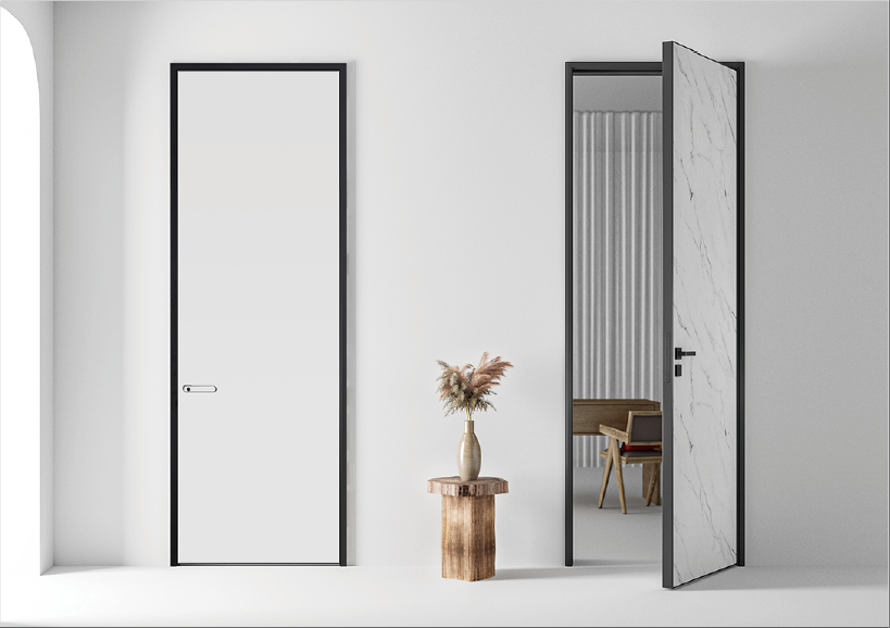 Modern aluminum wood interior door