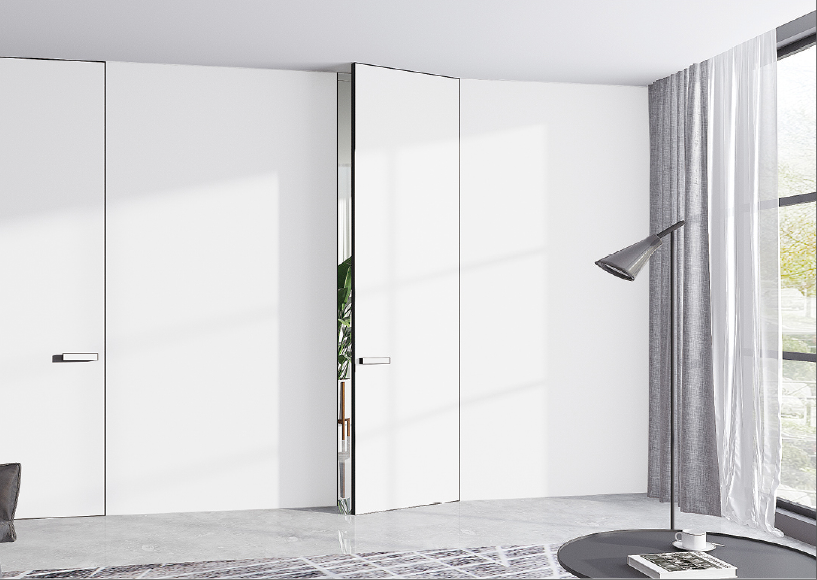 Custom aluminum wood door for interiors