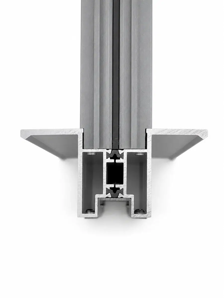 Cross-section of the 150 panoramic sliding door rail and sash profile
