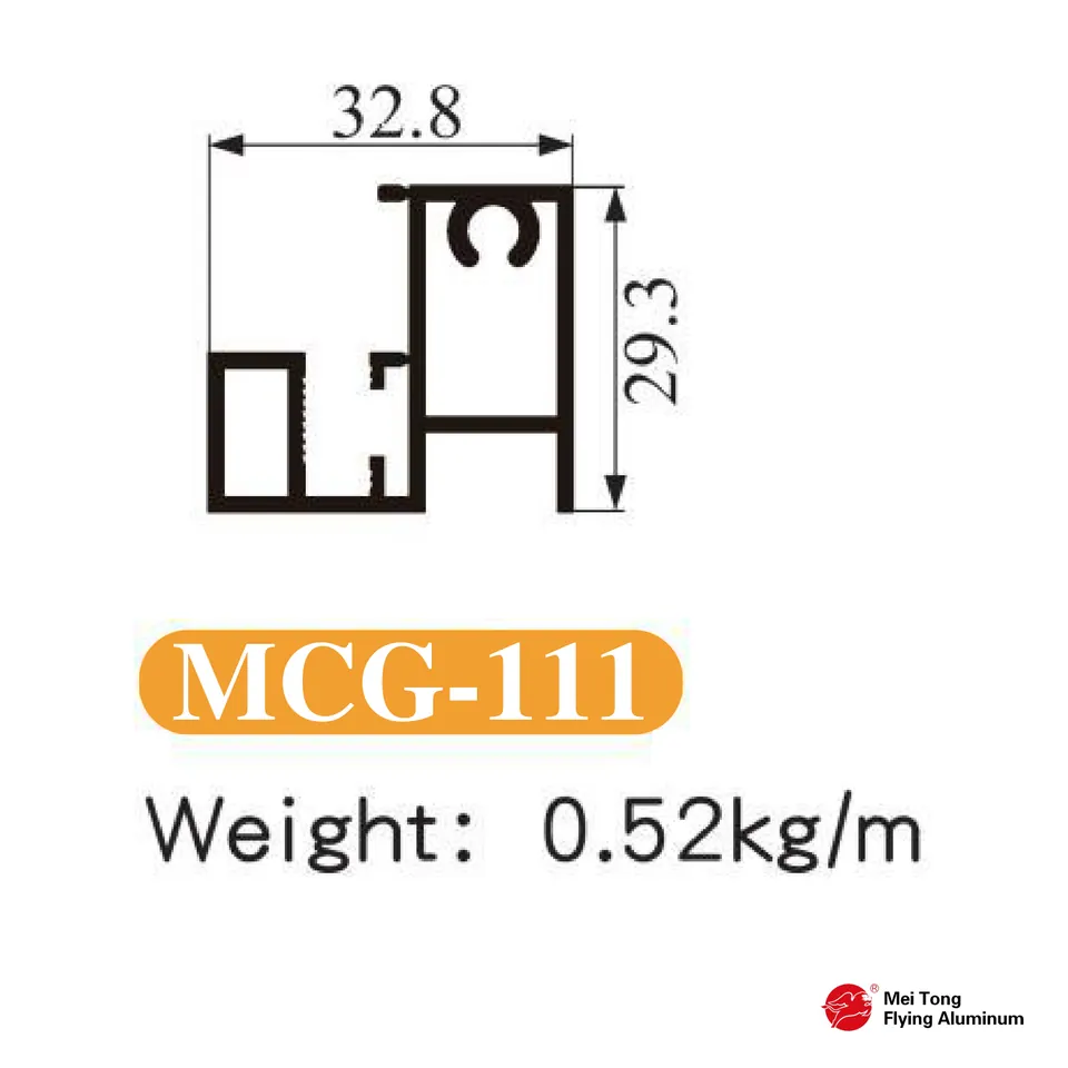 Wardrobe Door Panel Profile A Type - 5-6mm Glass - MCG-111
