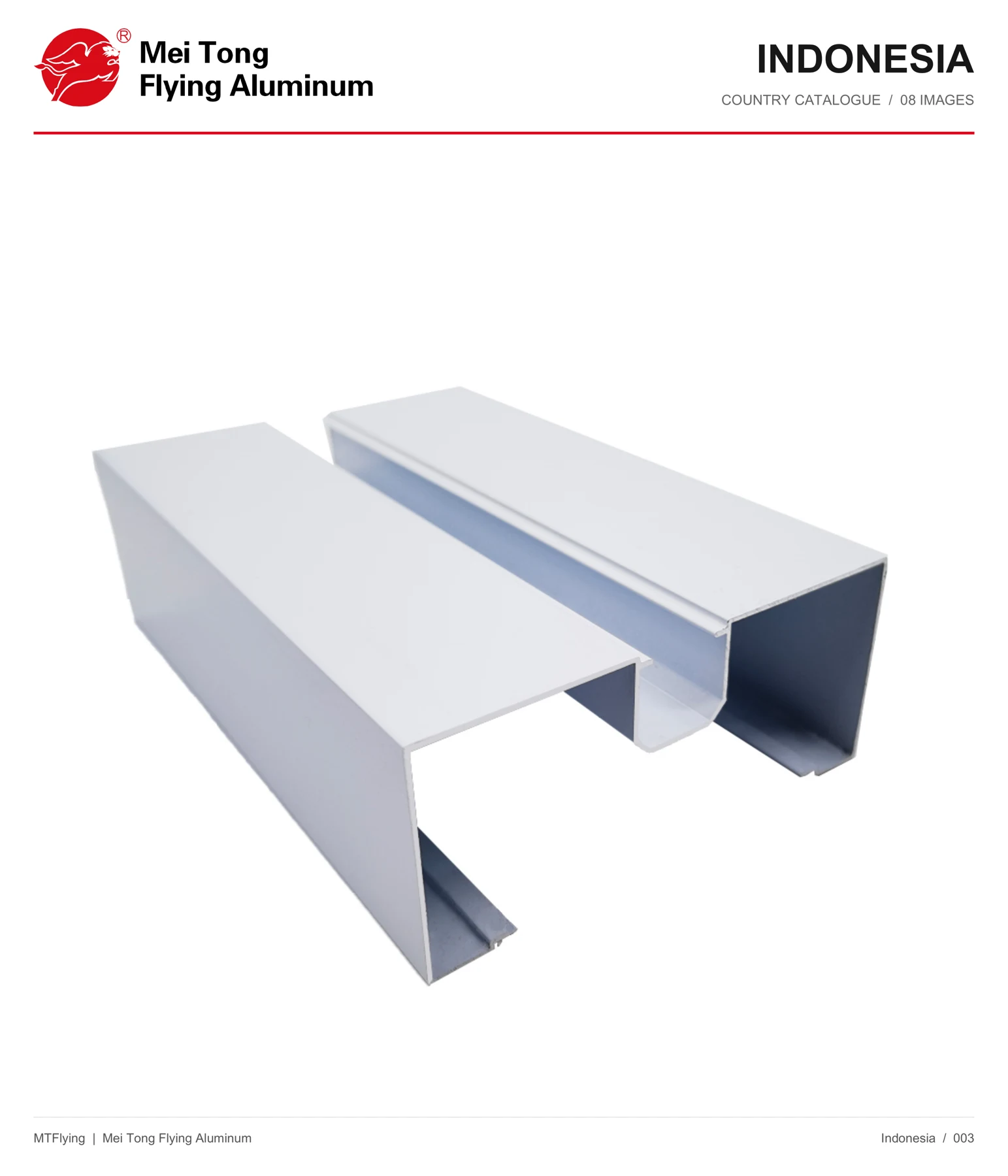 MT Flying aluminum profile sample 003 for Indonesia