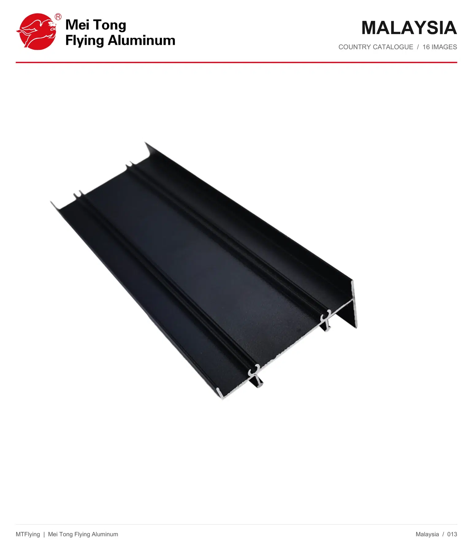 MT Flying aluminum profile sample 013 for Malaysia