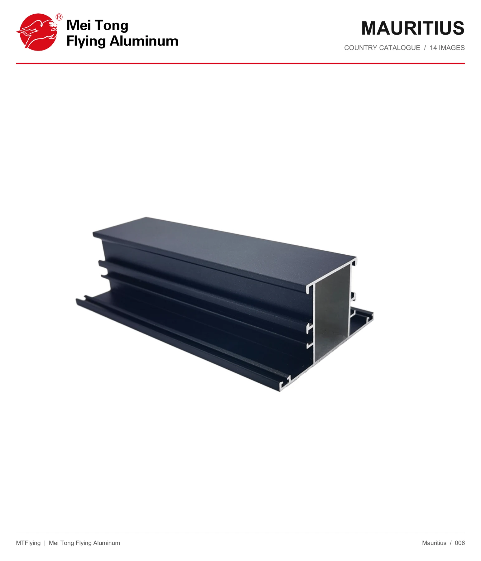 MT Flying aluminum profile sample 006 for Mauritius