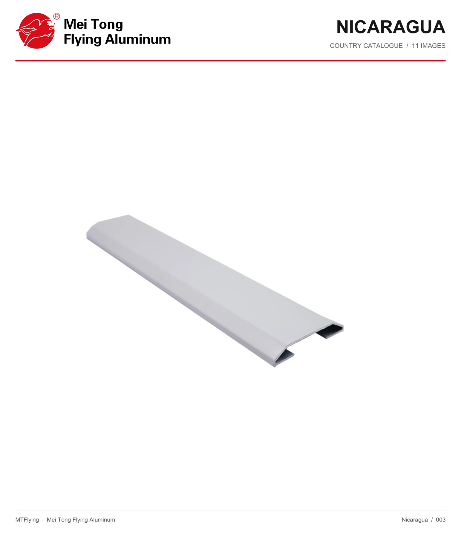 MT Flying aluminum profile sample 003 for Nicaragua