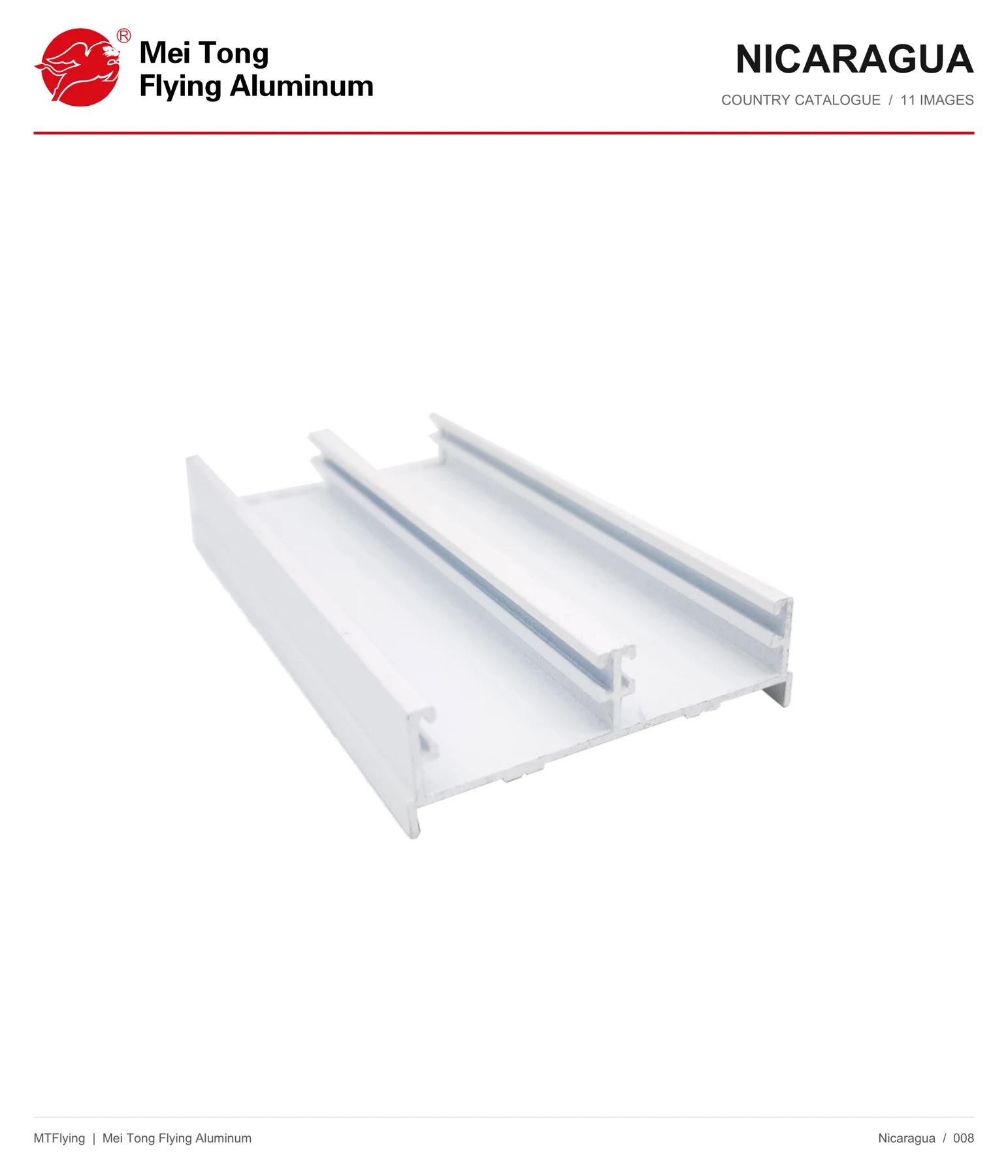 MT Flying aluminum profile sample 008 for Nicaragua