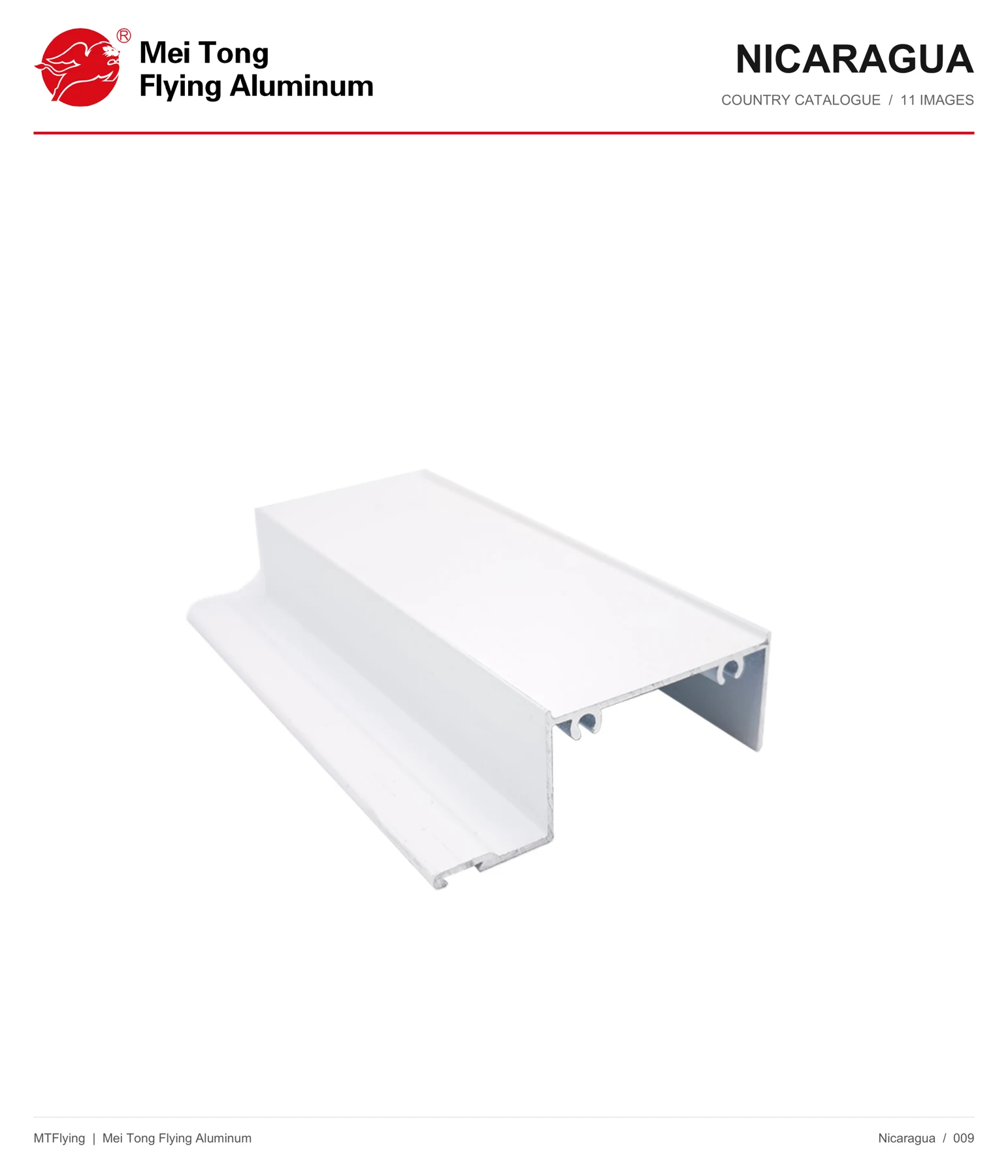 MT Flying aluminum profile sample 009 for Nicaragua