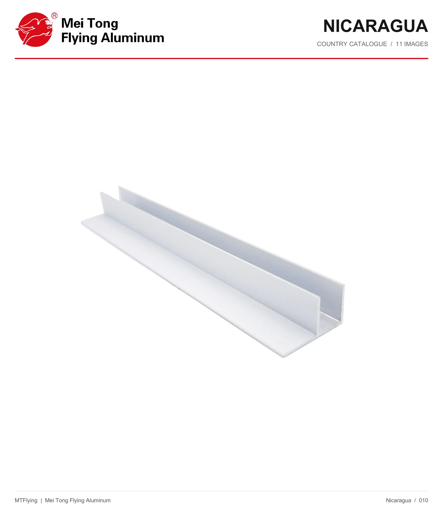 MT Flying aluminum profile sample 010 for Nicaragua