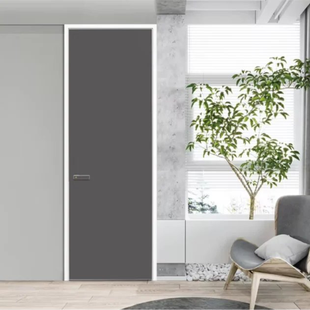 60 series aluminum wood door – Flush Door with Magnetic Closure