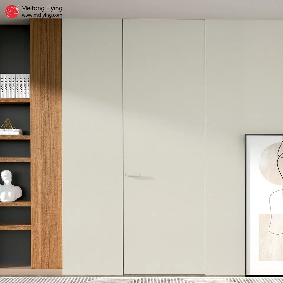 T-shaped aluminum wood door detail