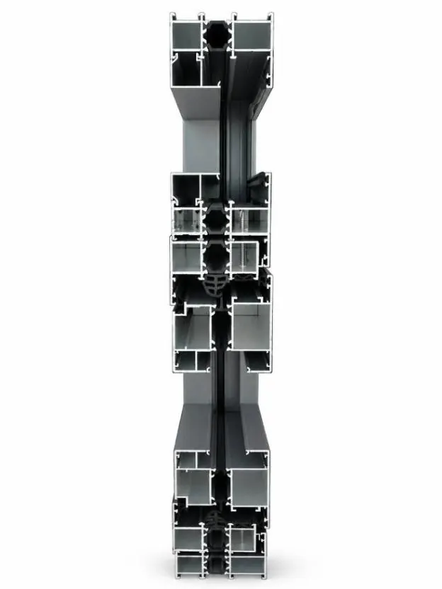 55 series aluminum casement profile sample section